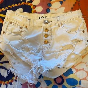 one teaspoon white denim shorts